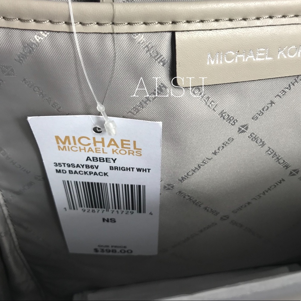 Michael Kors Abbey Med Backpack MiniLogo Br White - Picture 6 of 6